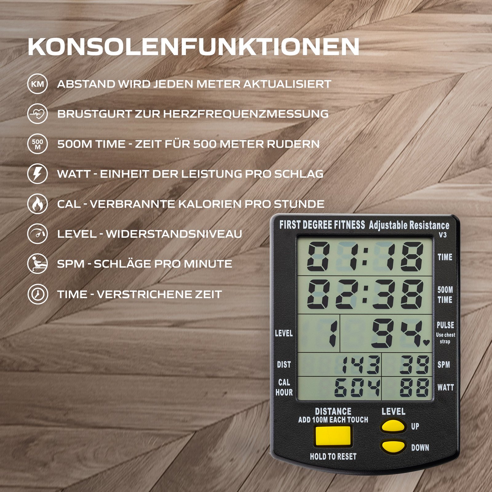 Fluid Rower Rudergerät Apollo Plus Esche Fluid Rower Rudergerät Apollo Plus Esche – Bild 5