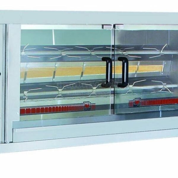 Hähnchengrill mit 2 Spießen - Gas - 10 Hänchen - 1320x460x(h)680mm
