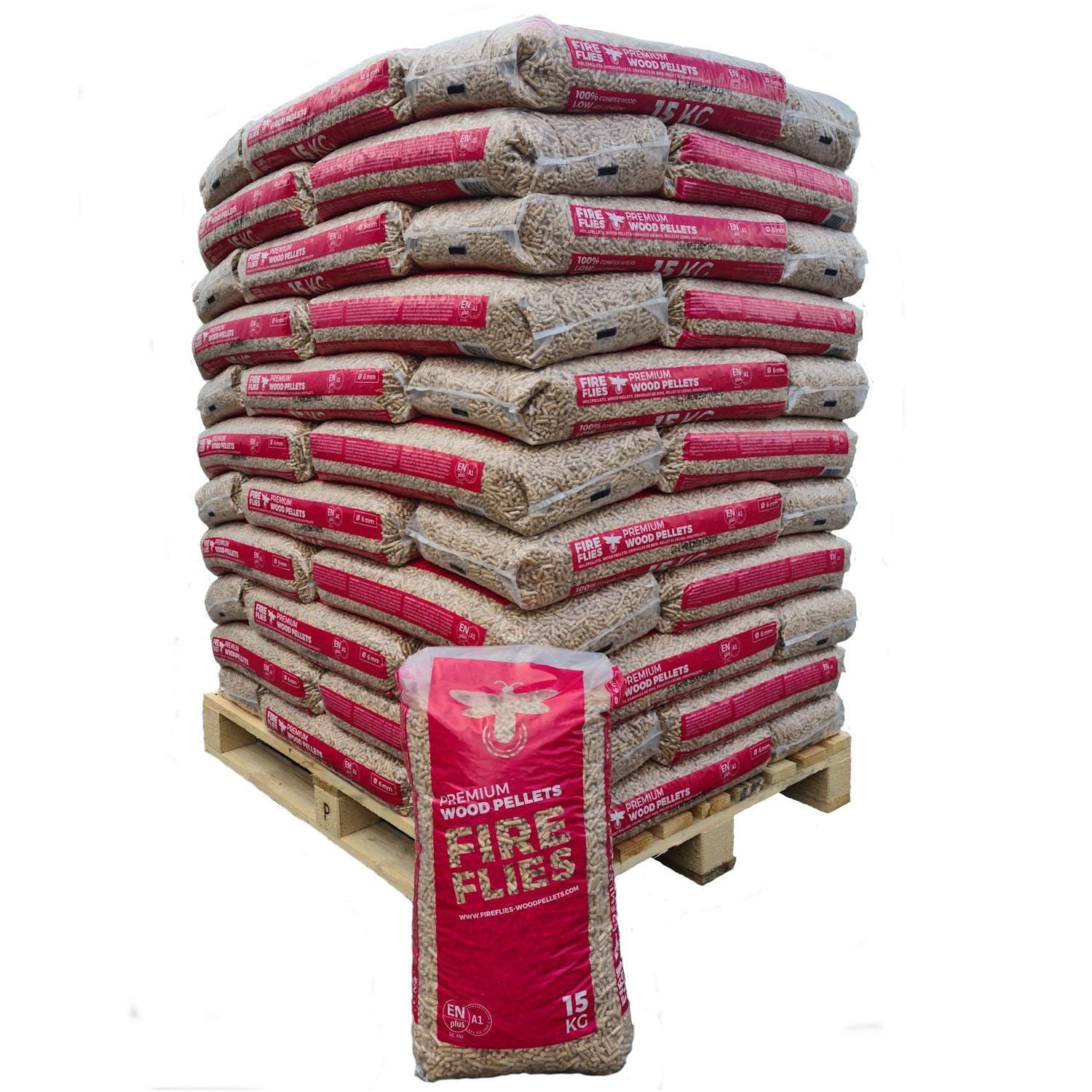 FIREFLIES Holzpellets 6 mm – 65×15 kg (975 kg) – Deutschland FIREFLIES Holzpellets 6 mm – 65×15 kg (975 kg) – Deutschland – Bild 1
