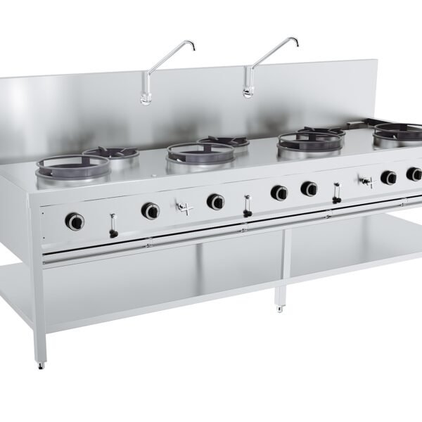 Gas Woktisch 4X17Kw + 3X9Kw