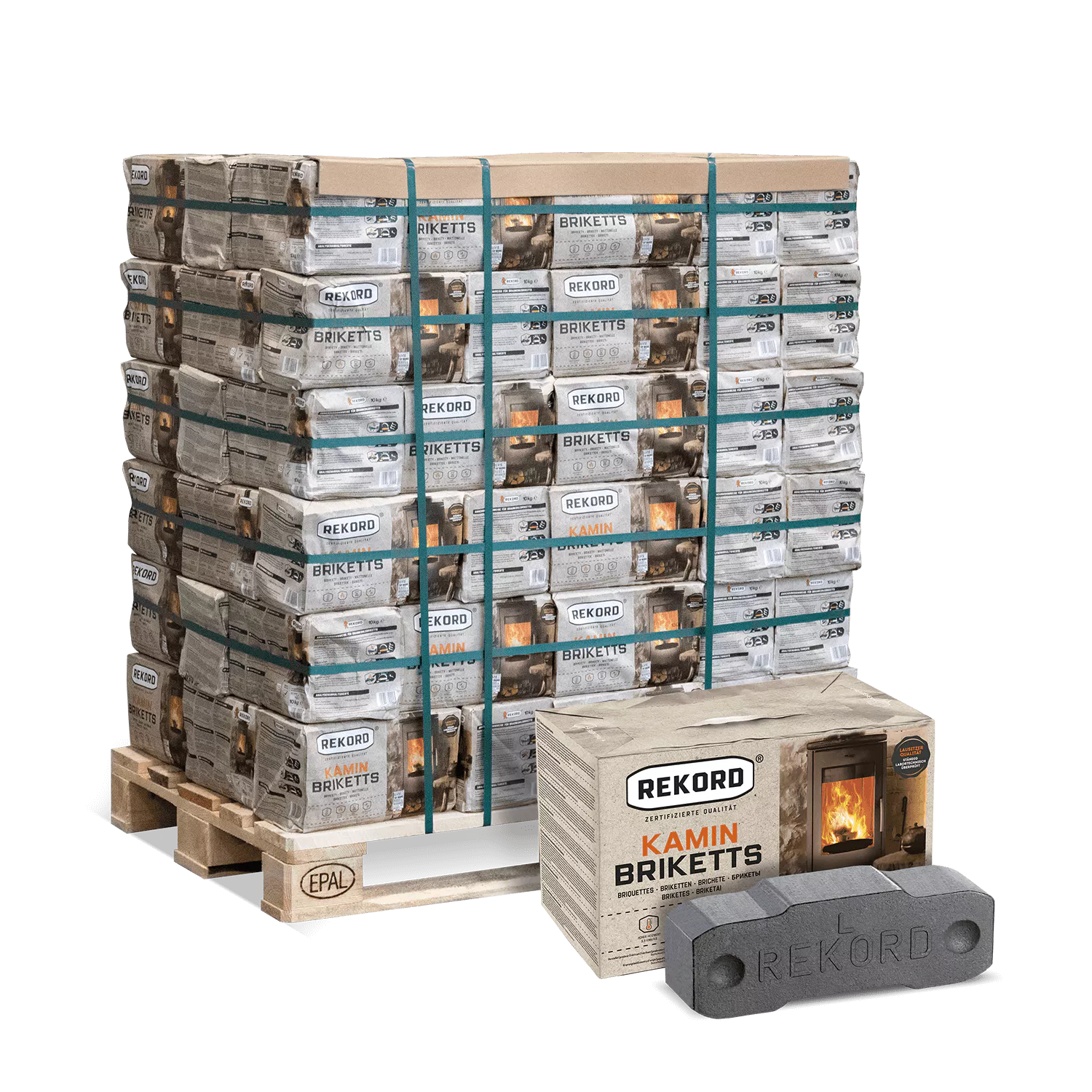 Braunkohle-Briketts 90 x 10 kg – REKORD Braunkohle-Briketts 90 x 10 kg – REKORD – Bild 1