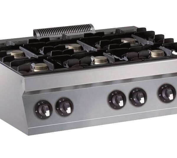 Gasherd 6 Brenner – 6 x 5,5 kW – 1200 x 700 x (H) 250 mm
