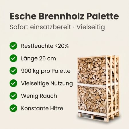 Palette aus gespaltenem und kammergetrocknetem Eschenholz, 25 cm Palette aus gespaltenem und kammergetrocknetem Eschenholz, 25 cm – Bild 5