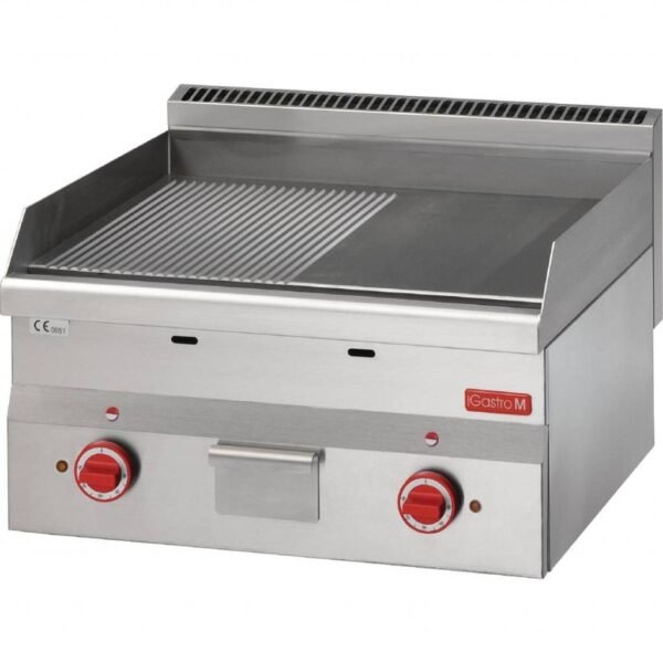 Elektro-Grillplatte - 6kW/400V - 60 x 60cm - gerillt/glatt - 600-Serie