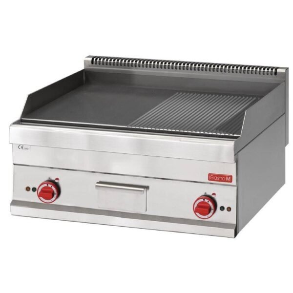 Elektro-Grillplatte - 9kW/400V - 70 x 65cm - gerillt/glatt - 650-Serie