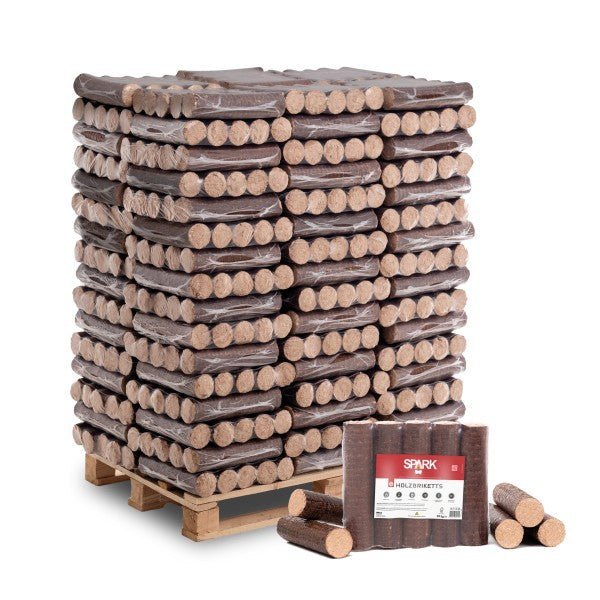 Spark Buchen-Kaminbriketts rund 960 kg auf Palette Spark Buchen-Kaminbriketts rund 960 kg auf Palette – Bild 1