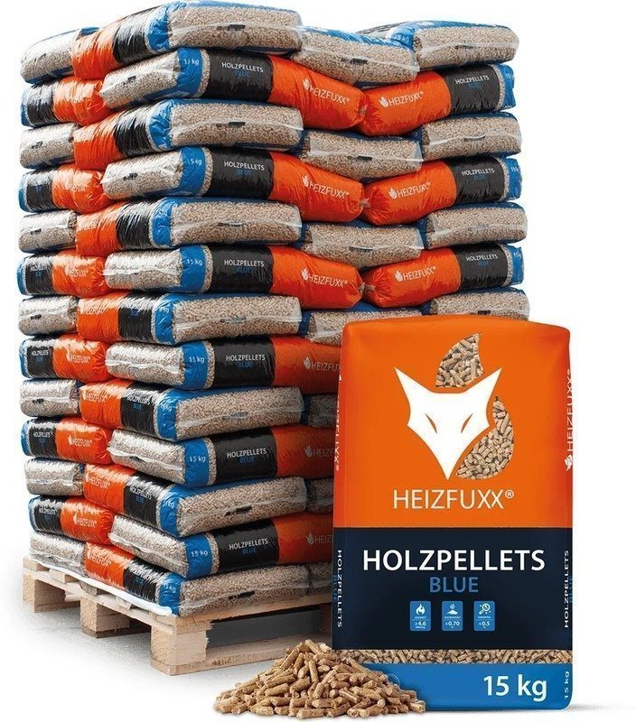 Heizfuxx Holzpellets „Blue“ – 975 kg (65 x 15 kg Säcke) Heizfuxx Holzpellets „Blue“ – 975 kg (65 x 15 kg Säcke) – Bild 1