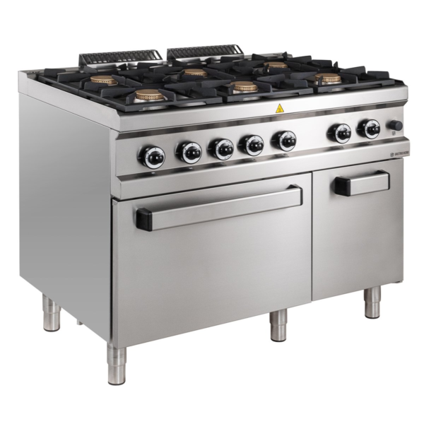Gasherd Serie 700 - 110/70 mit Elektrobackofen - 6 Kochstellen - 42 kW