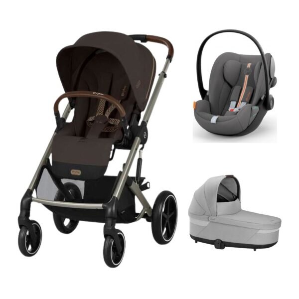 CYBEX Balios S Lux Trio Chocolate Brown – Passeggino + Navicella Cot S Lux Lava Grey + Cloud G i-Size Plus Lava Grey