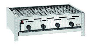 Gas-Kombi-Tischbräter - 4 Brenner - 850x555x(h)270mm
