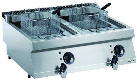 Elektro Friteuse 2x12 Liter - 400V-8,7kW - 800x700x(h)250mm