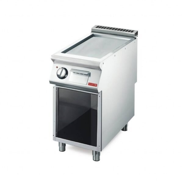 Elektro Grillplatte mit Unterbau - 5,4kW/400V - 40 x 70cm - glatt - 700-Serie