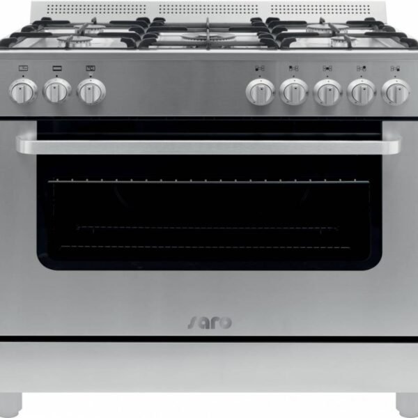 Gasherd mit Elektro Backofen - 5 Brenner - Silber - 900x600x850(h)mm