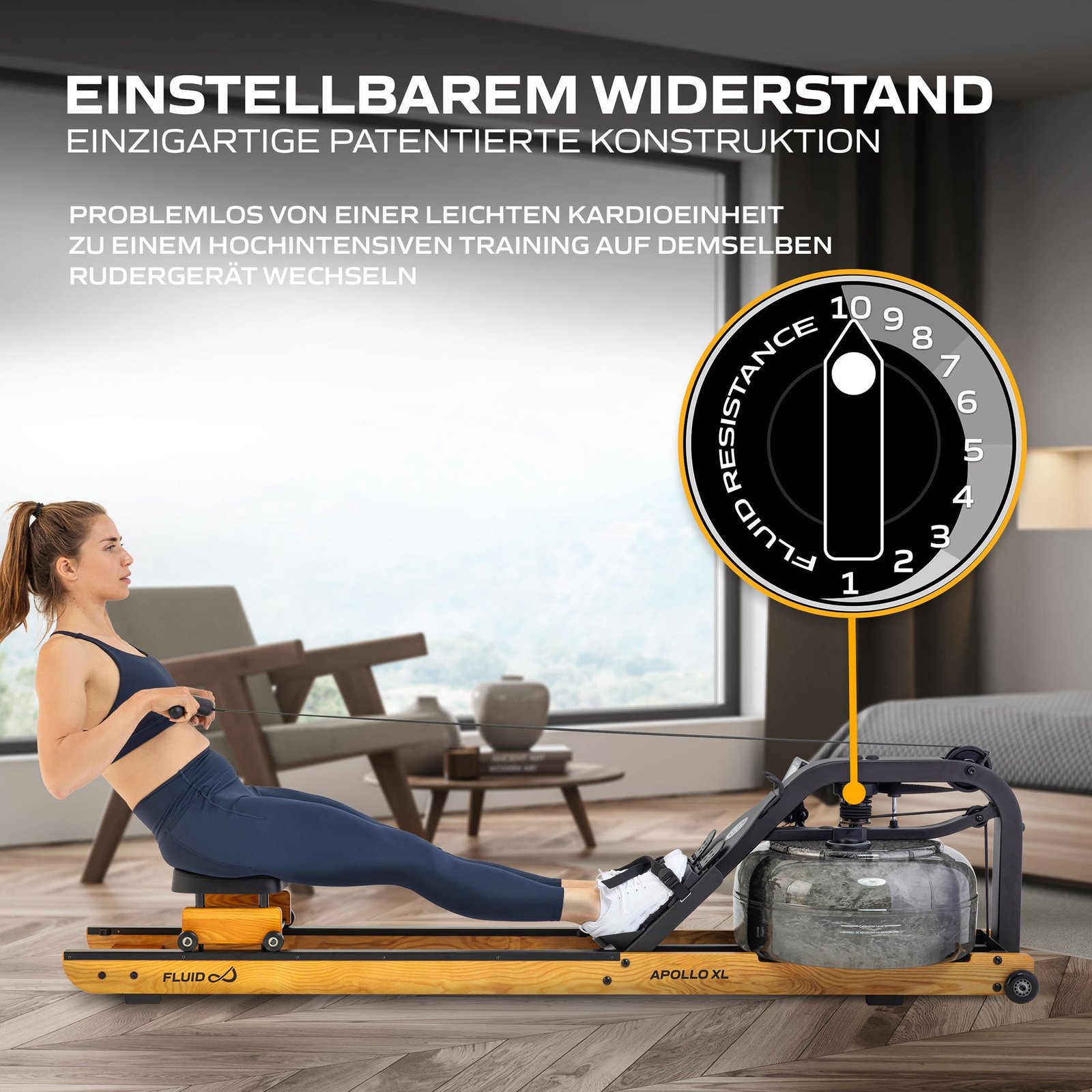 Fluid Rower Rudergerät Apollo XL Buche Fluid Rower Rudergerät Apollo XL Buche – Bild 6